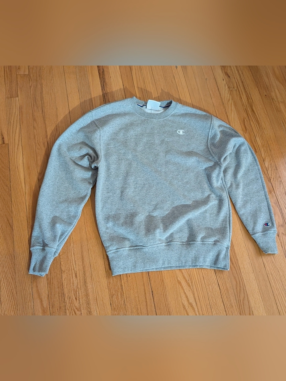 Champion Gray Crewneck Sweatshirt with Small Logo